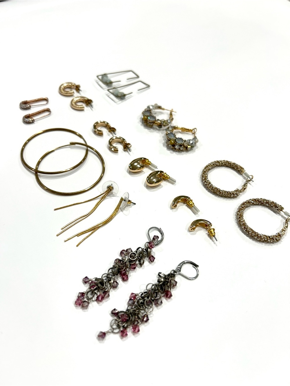 Fashion Gold and Silver Dangle Hoop Earrings lot bunch - Women Jewelry